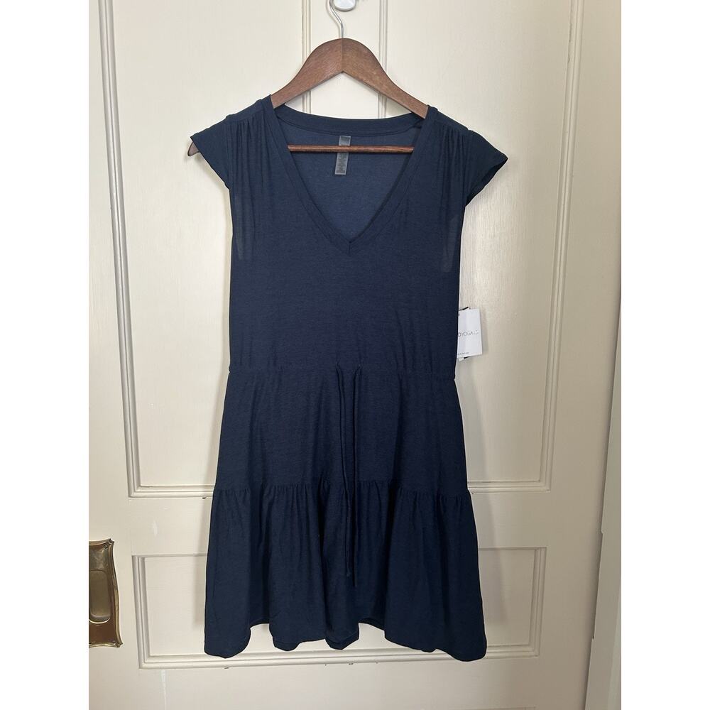 Beyond Yoga Out and About Ruffle Mini Dress Womens Size XS Blue Comfort NWT